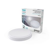 Светильник светодиодный ЖКХ Gauss HALL круг 15Вт 1100lm 4000K 200-240V IP40 d150х33мм белый с акустическим датчиком