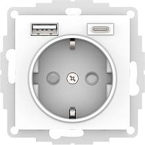 AtlasDesign Лотос Розетка 16А с 2 USB A+C, 5В/2,4А/3,0А, 2х5В/1,5А, механизм Systeme Electric (Schneider Electric)