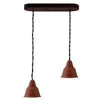 Светильник Кампана, на витом проводе (цвет коричневый), 2 плафона, терракот 72/18 Bironi Светильник Кампана, на витом проводе (цвет коричневый), 2 плафона, терракот 72/18 Bironi