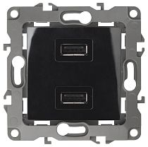 Розетка USB ЭРА 12 12-4110-06 _ зарядное устройство USB 230В_5В-2100мА чёрный