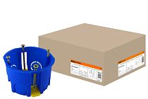 Коробка установочная СП D68х45мм, саморезы, пл. лапки, синяя, IP20,  TDM