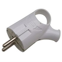 Вилка разборная General GRV-P-16-СE-G-W-IP20, 16А, угловая с ушком, с/з, белая, IP20, 1/35/350