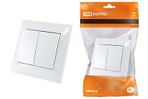 Выключатель 2-х кл. 10А белый "Лама"  TDM