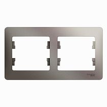 Glossa Платина Рамка 2 постовая горизонтальная Systeme Electric (Schneider Electric) Glossa Платина Рамка 2 постовая горизонтальная Systeme Electric (Schneider Electric)