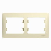 Glossa Бежевый Рамка 2 постовая, горизонтальная Systeme Electric (Schneider Electric)