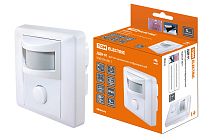 Датчики движения инфракрасные ДДВ-01 600Вт, 5-480с, 9м, 10+Лк, 120гр, IP20,  TDM
