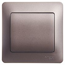 Glossa Графит Выключатель 1 клавишный  сх.1, 10AX (в сборе с рамкой) Systeme Electric (Schneider Electric)