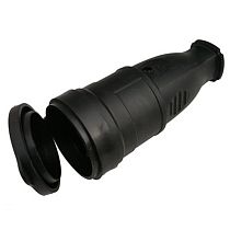 Розетка разборная General GRV-S-16-R-G-B-IP44, 16А, круглая, с/з, черная, IP44, 1/20/200