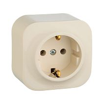 QUTEO Розетка 1-местная для открытой установки с заземлением без защитных шторок 16А слоновая кость