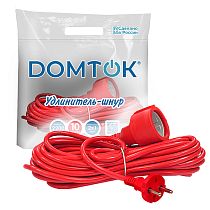Удлинитель-шнур "DOMTOK" ПВС 2*1, 2,2кВт, б/з 10м