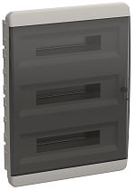 TEKFOR Корпус пластиковый ЩРВ-П-54 IP41 черная прозрачная дверь  IEK