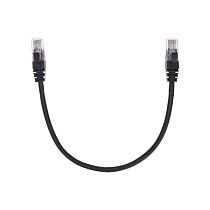 Патч-корд U/UTP, CAT 5e, RJ45-RJ45, 26AWG, LSZH, черный, 0,3м  REXANT