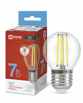 Лампа светодиодная LED-ШАР-deco 7Вт 230В Е27 6500К 810Лм прозрачная IN HOME