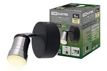 Спот LED СНС 5Вт, 3000 K, 230 В, 50 Гц, IP44, Костус, черный/хром  TDM