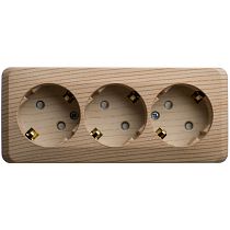 ЭТЮД открытая установка Сосна Розетка тройная с заземлением со шторками 16А 250B Systeme Electric (Schneider Electric) ЭТЮД открытая установка Сосна Розетка тройная с заземлением со шторками 16А 250B Systeme Electric (Schneider Electric)