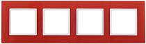 Рамка для выключателей и розеток четверная ЭРА Elegance 14-5104-23 стекло красный