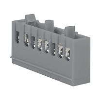 Шина "фаза" L (6х9мм) 8 отверстий латунь серый изолированный корпус на DIN-рейку EKF PROxima