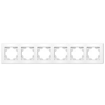 Рамка шестиместная горизонтальная UNIVERSAL серия "Афина" белая (еврослот)