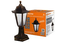 Светильник садово-парковый НТУ 06-60-001 шестигр., стойка, пластик, расс.пластик, бронза  TDM