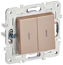 SKANDY Выключатель 2-клавишный проходной с индикацией 10А SK-V10Sa песочный IEK