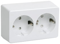 Розетка двухместная с заземлениемдля открытой установки/10 РС22-3-ББ IEK