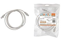 Патч-корд народный U/UTP Cat 5e 4PR 24AWG PVC, литой 2 м, серый TDM