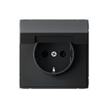 ArtGallery Карбон Розетка с заземлением со шторками, с крышкой, 16А, IP20, механизм Systeme Electric (Schneider Electric)
