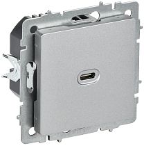 BRITE Розетка USB C 65Вт высокоскоростная зарядка РЮ12-1-БрА алюминий IEK