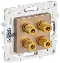 SKANDY Аудиорозетка 4-местная SK-A01Sa песочный IEK