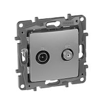 ETIKA Розетка двойная TV+SAT тип звезда алюминий