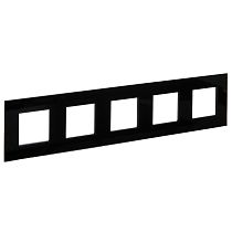 SKANDY Рамка 5-местная SK-F25Bl стекло черный IEK