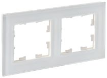 Рамка BRITE двухместная РУ-2-2-Бр стекло белый матовый  IEK