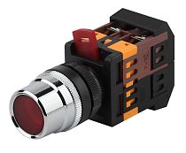 Кнопка ЭРА ABLF-22 красный d22мм неон/240В 1з+1р (10/400/3200)
