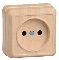 РС20-2-ОС Розетка 1местная без заземления 10А открытое устройство ОКТАВА (сосна) IEK