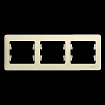 Glossa Бежевый Рамка 3 постовая, горизонтальная Systeme Electric (Schneider Electric)