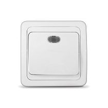 Выключатель одноклавишный с подсветкой Валери, скрытой установки, 10А, 220В, белый UNIVERSAL