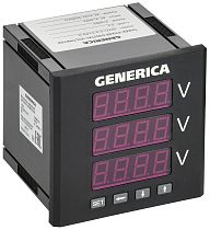 Вольтметр цифровой щитовой трехфазный 96х96мм LED GENERICA IEK