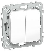 FLITE Выключатель 2-клавишный кнопочный 10А ВС12-2-0-ФлБ белый IEK