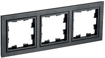 BRITE Рамка 3-местная РУ-3-БрЧ черный  IEK