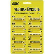Батарейка щелочная Alkaline LR6/AA (10шт/отрывной блистер) IEK