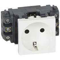 Розетка с заземлением со шторками белая Mosaic Legrand