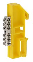Шина PE "Земля" ЭРА NO-222-90-1 на DIN-изоляторе ШНИ-6х9-6 никелированная Д-Желтый