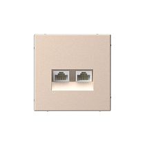 ArtGallery Песочный Розетка двойная компьютерная RJ45+RJ45, кат. 5е, механизм Systeme Electric (Schneider Electric)