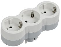 STANDARD Тройник Т-01/03 3 места с заземлением 16А вертикальный белый IEK