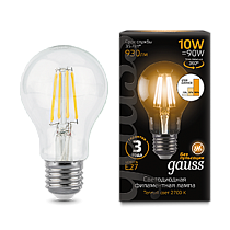 Лампа светодиодная Gauss Filament A60 E27 10Вт 930lm 2700К
