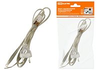 Шнур с выключателем и плоской вилкой с вырезом ШУ03В ШВВП 2х0,75мм2 2 м. прозрачный  TDM Шнур с выключателем и плоской вилкой с вырезом ШУ03В ШВВП 2х0,75мм2 2 м. прозрачный  TDM