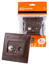 Розетка TV ("мама") + SAT (F-разъем) 0-2400МГц венге "Лама"  TDM