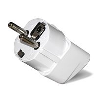 Переходник универсальный белый с заземлением 16А 250В UNIVERSAL