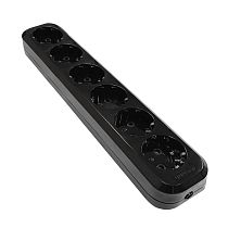 Колодка 6 гн. с/з AБС-пластик черн.