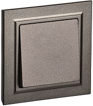 Выключатель одноклавишный BRITE 10А в сборе ВСР10-1-0-БрТБ темная бронза  IEK